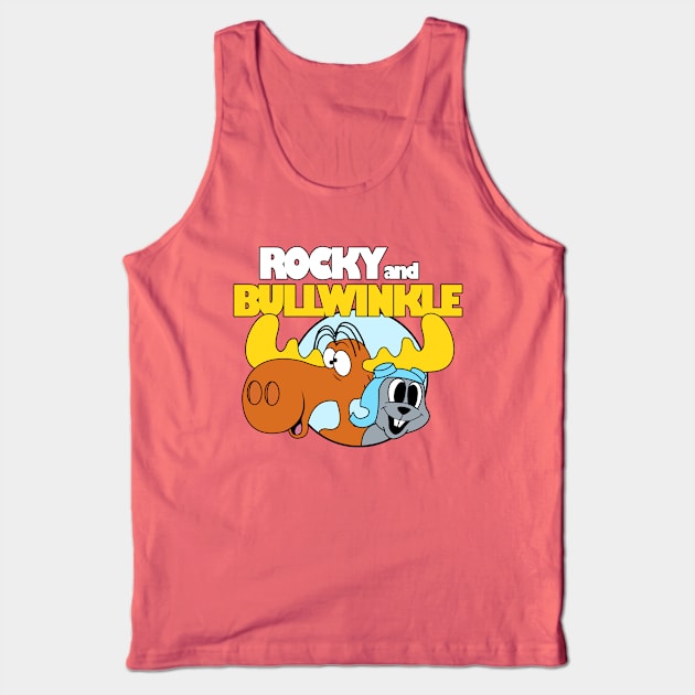 Funny Rocky and Bullwinkle Tank Top by liora natalia